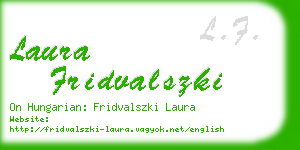 laura fridvalszki business card